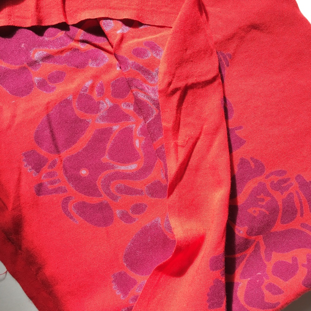 Casual Movements Sarong Wrap beach cover up bright red. - Picture 6 of 10
